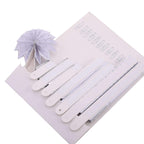 Set of 8 Silver White Hanging Paper Fan Decorations, Pinwheel Wall Backdrop Party Kit - 4", 8", 12", 16"