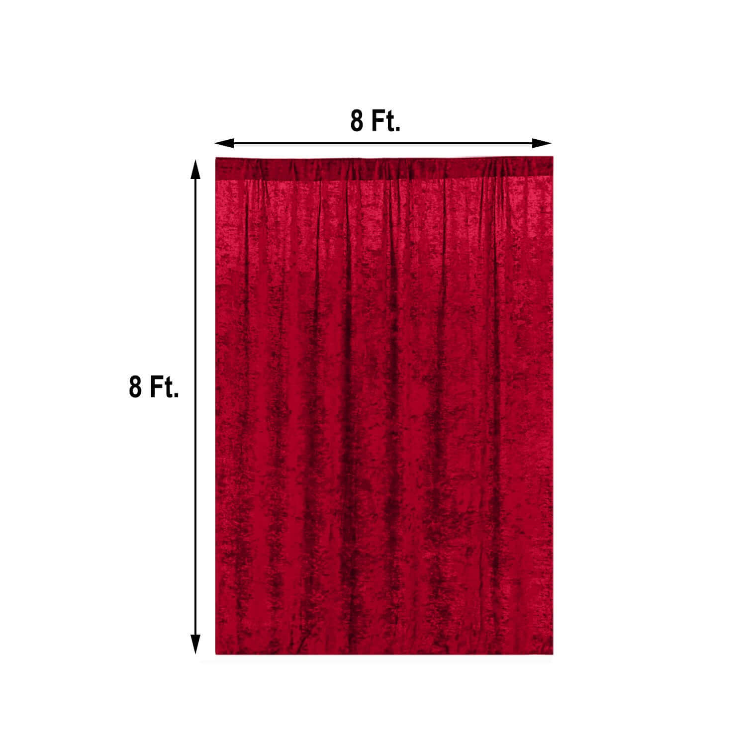 Burgundy Crushed Velvet Backdrop Curtain â€“ 8ft x 8ft Event Drape with Rod Pocket, Privacy Panel for Photo Booths & Events
