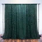 Hunter Emerald Green Crushed Velvet Backdrop Curtain â€“ 8ft x 8ft Event Drape with Rod Pocket, Privacy Panel for Photo Booths & Events