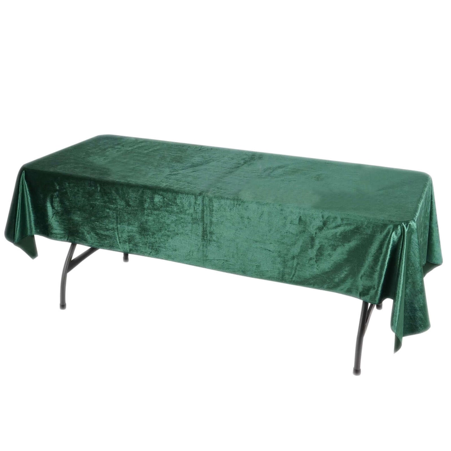 Premium Velvet 60"x102" Rectangle Tablecloth Hunter Emerald Green - Reusable & Soft Table Cover