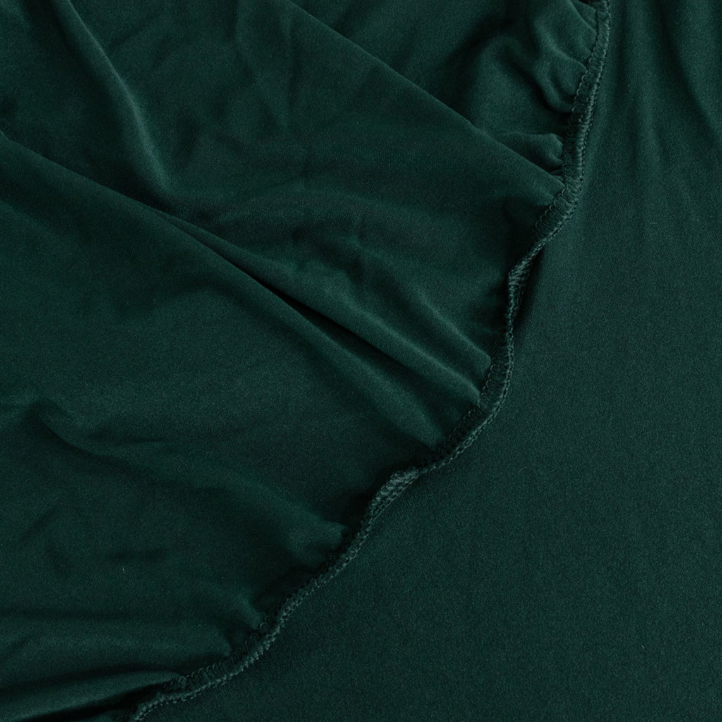 Spandex Rectangle 72"x30" Table Skirt Hunter Emerald Green with Wavy Skirt-Like Effect Table Cover