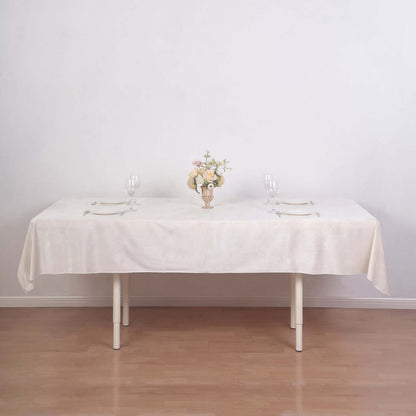Premium Velvet 60"x102" Rectangle Tablecloth Ivory - Reusable & Soft Table Cover
