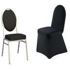 Premium Spandex Chair Cover with Foot Pockets for Banquet Chairs Black - Stretch 220GSM Fitted Slipcover - Bell Racket Store