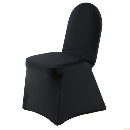 Premium Spandex Chair Cover with Foot Pockets for Banquet Chairs Black - Stretch 220GSM Fitted Slipcover - Bell Racket Store