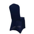 Premium Spandex Chair Cover with Foot Pockets for Banquet Chairs Navy Blue - Stretch 220GSM Fitted Slipcover - Bell Racket Store