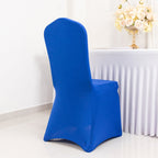 Premium Spandex Chair Cover with Foot Pockets for Banquet Chairs Royal Blue - Stretch 220GSM Fitted Slipcover - Bell Racket Store