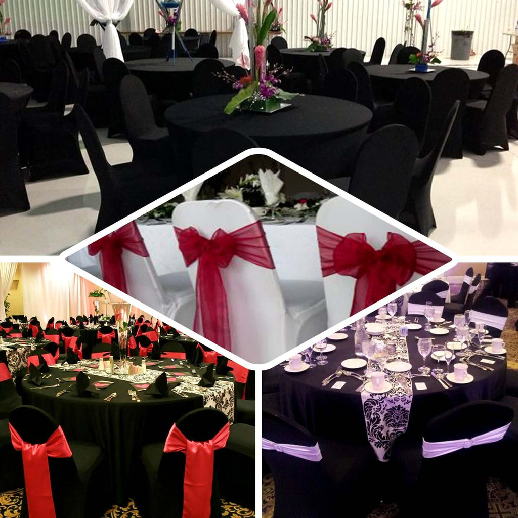 Premium Spandex Chair Cover with Foot Pockets for Banquet Chairs White - Stylish Stretch 220GSM Fitted Slipcover for Weddings - Bell Racket Store