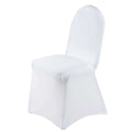 Premium Spandex Chair Cover with Foot Pockets for Banquet Chairs White - Stylish Stretch 220GSM Fitted Slipcover for Weddings - Bell Racket Store