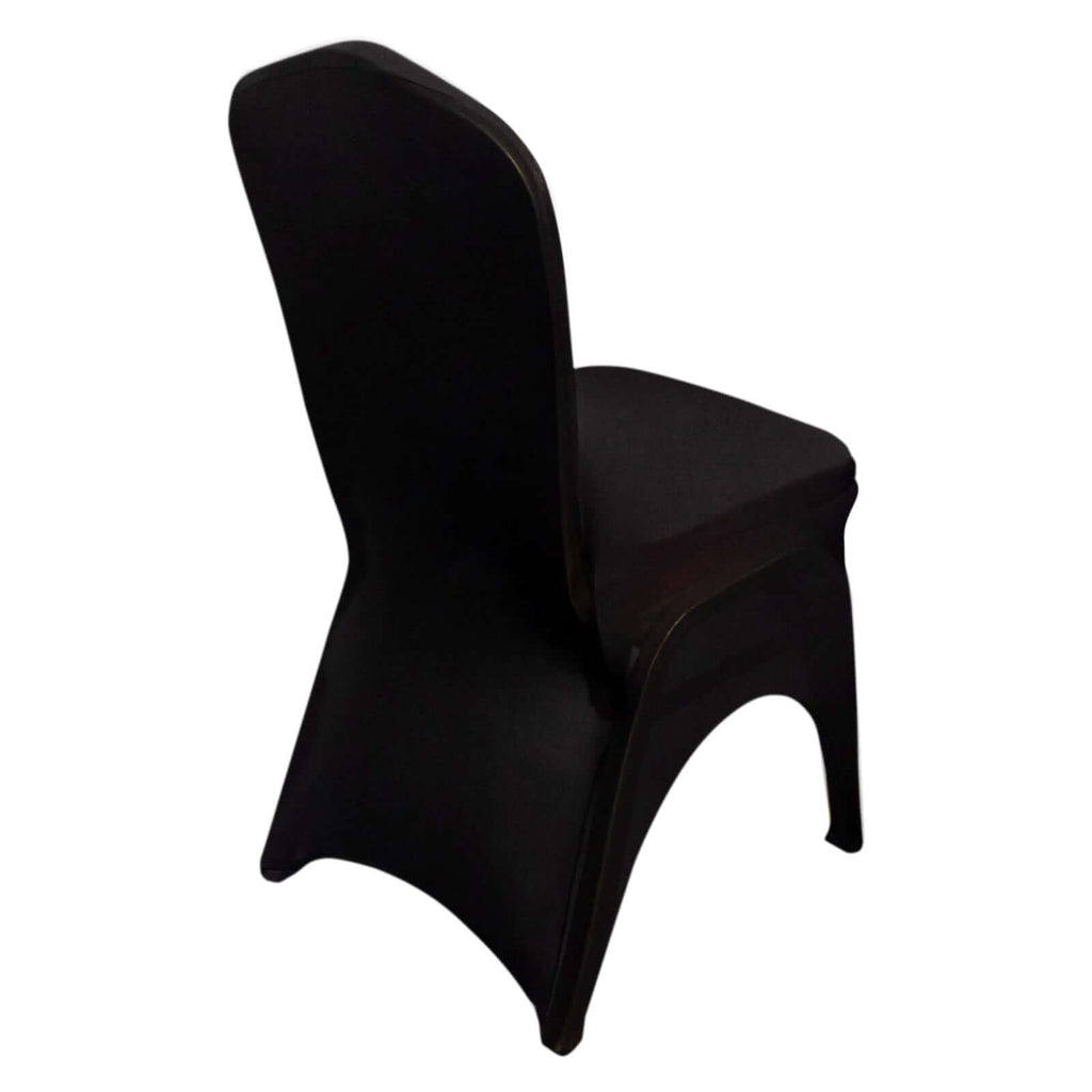 Premium Stretch Spandex Chair Cover for Banquet Chairs Black - Durable Fitted 160GSM Fabric with 3 - Way Open Arch & Foot Pockets - Bell Racket Store