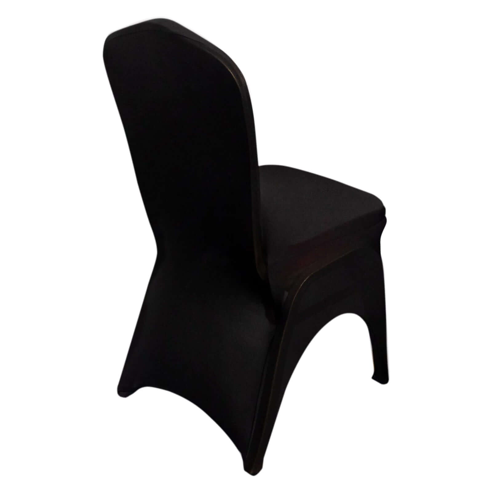 Premium Stretch Spandex Chair Cover for Banquet Chairs Black - Durable Fitted 160GSM Fabric with 3 - Way Open Arch & Foot Pockets - Bell Racket Store