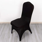 Premium Stretch Spandex Chair Cover for Banquet Chairs Black - Durable Fitted 160GSM Fabric with 3 - Way Open Arch & Foot Pockets - Bell Racket Store