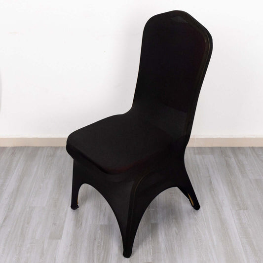 Premium Stretch Spandex Chair Cover for Banquet Chairs Black - Durable Fitted 160GSM Fabric with 3 - Way Open Arch & Foot Pockets - Bell Racket Store