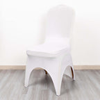Premium Stretch Spandex Chair Cover for Banquet Chairs White - Durable Fitted 160GSM Fabric with 3 - Way Open Arch & Foot Pockets - Bell Racket Store