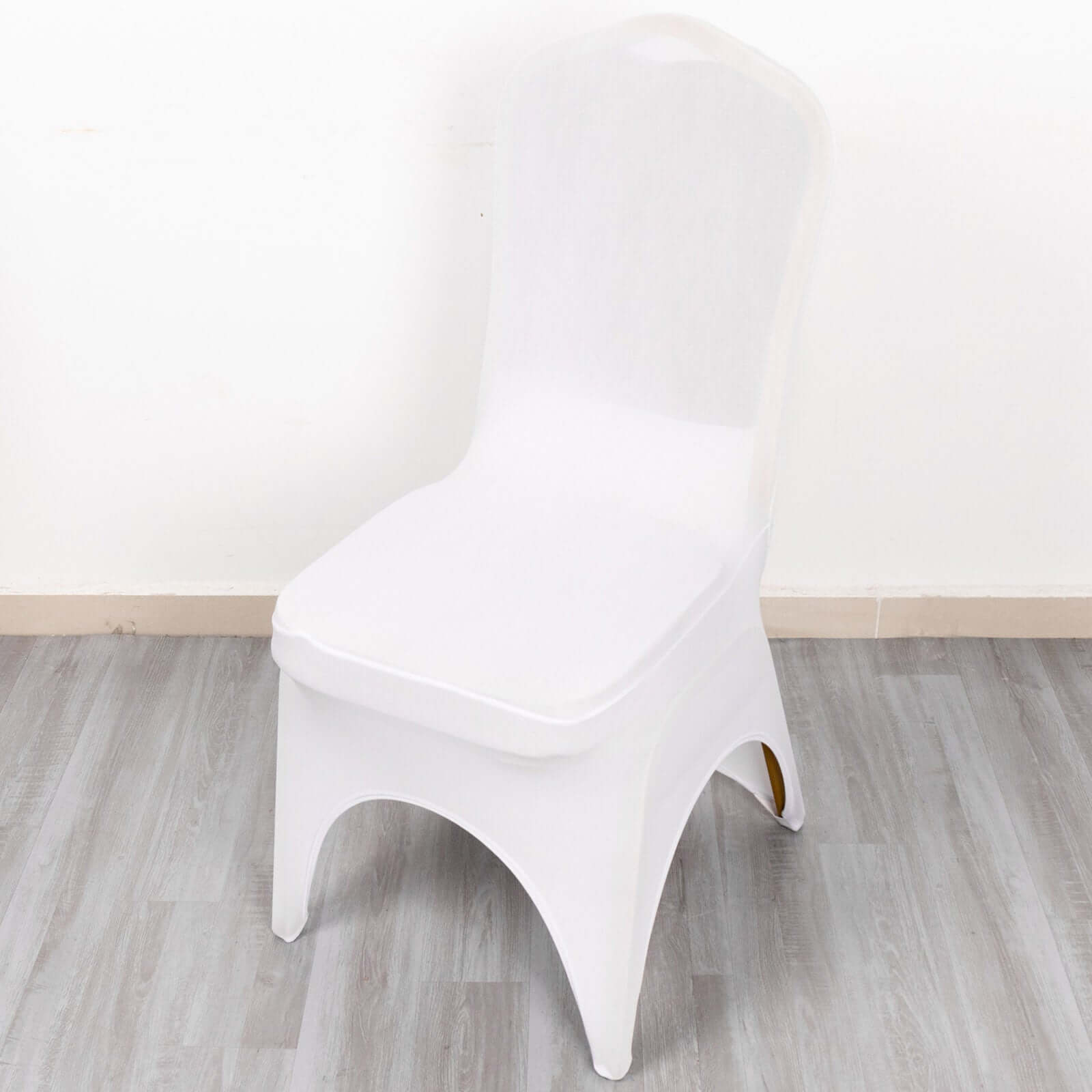 Premium Stretch Spandex Chair Cover for Banquet Chairs White - Durable Fitted 160GSM Fabric with 3 - Way Open Arch & Foot Pockets - Bell Racket Store