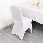 Premium Stretch Spandex Chair Cover for Banquet Chairs White - Durable Fitted 160GSM Fabric with 3 - Way Open Arch & Foot Pockets - Bell Racket Store