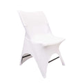 Premium Stretch Spandex Chair Cover White for Folding Chairs - Stylish 3 - Way Open Arch 160GSM Fitted Slipcover with Reinforced Foot Pockets - Bell Racket Store