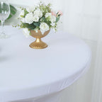 Heavy Duty Spandex 30" Fitted Round Cocktail Table Cover White Ruched Pleated - Durable Stretch Design