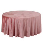 Premium Velvet 120" Round Tablecloth Dusty Rose - Reusable Soft & Seamless Table Cover - Bell Racket Store