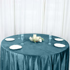 Premium Velvet 120" Round Tablecloth Peacock Teal - Reusable Soft & Seamless Table Cover - Bell Racket Store