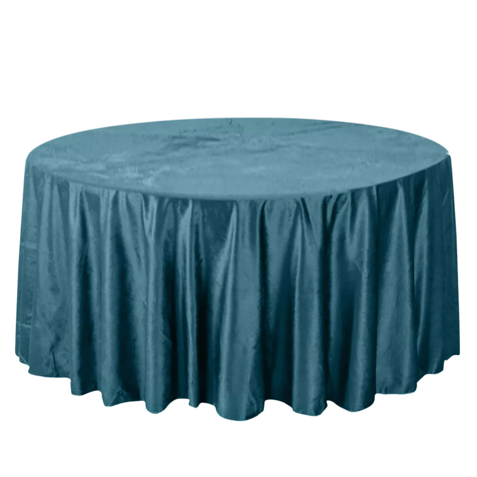 Premium Velvet 120" Round Tablecloth Peacock Teal - Reusable Soft & Seamless Table Cover - Bell Racket Store