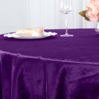 Premium Velvet 120" Round Tablecloth Purple - Reusable Soft & Seamless Table Cover - Bell Racket Store