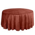 Premium Velvet 120" Round Tablecloth Terracotta (Rust) - Reusable Soft & Seamless Table Cover - Bell Racket Store