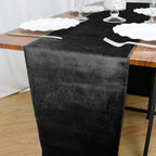 Premium Velvet 12"x108" Table Runner Black - Sheen Finish Reusable Table Decor
