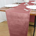 Premium Velvet 12"x108" Table Runner Dusty Rose - Sheen Finish Reusable Table Decor - Bell Racket Store