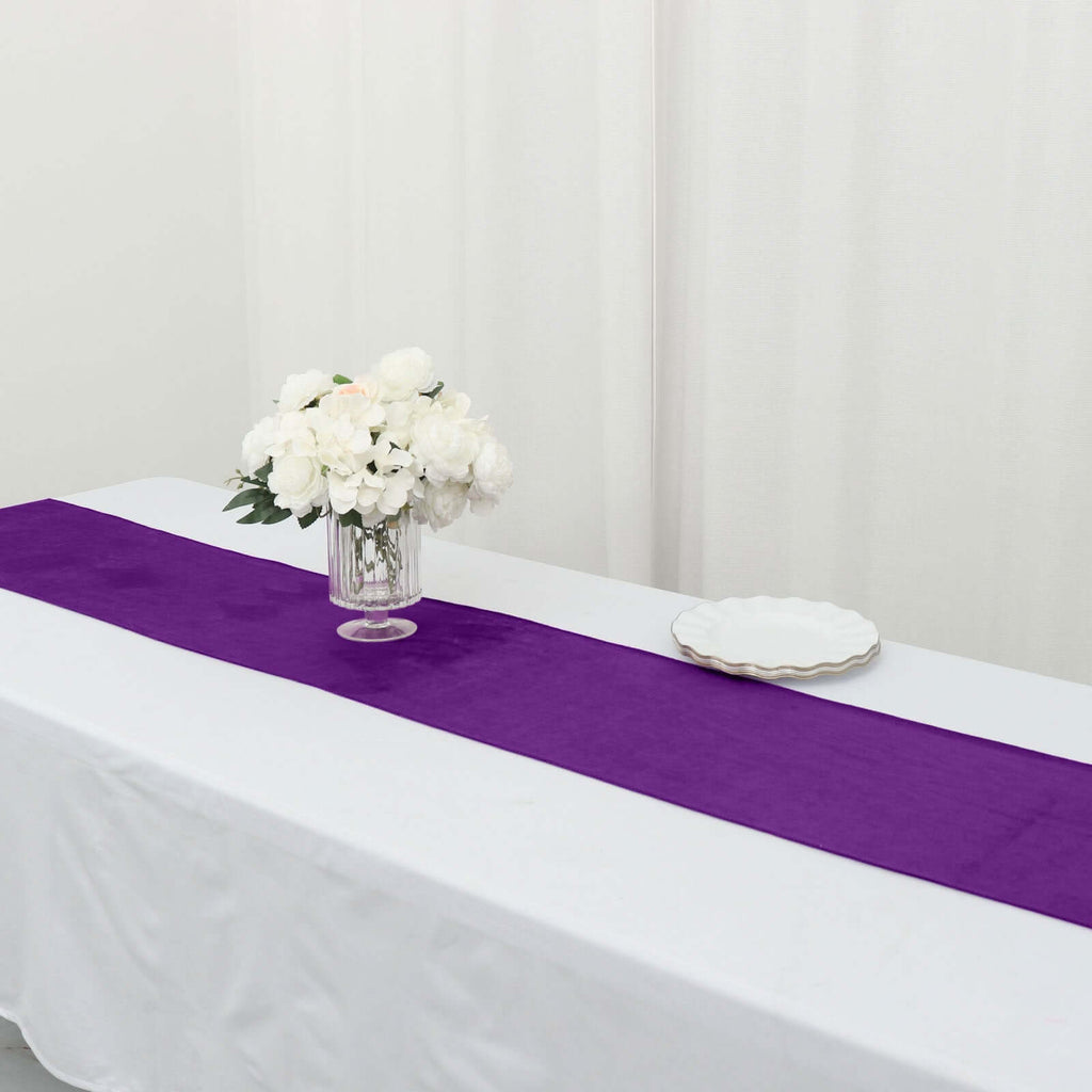 Premium Velvet 12"x108" Table Runner Purple - Sheen Finish Reusable Table Decor - Bell Racket Store