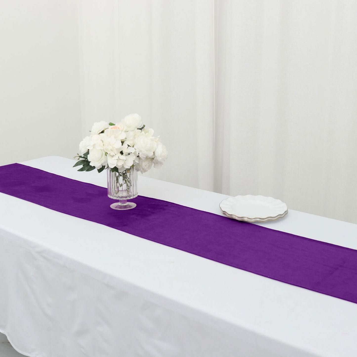 Premium Velvet 12"x108" Table Runner Purple - Sheen Finish Reusable Table Decor - Bell Racket Store