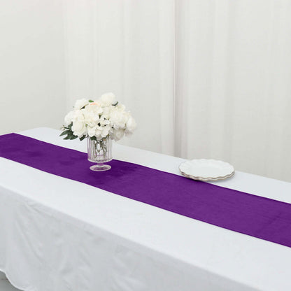 Premium Velvet 12"x108" Table Runner Purple - Sheen Finish Reusable Table Decor - Bell Racket Store