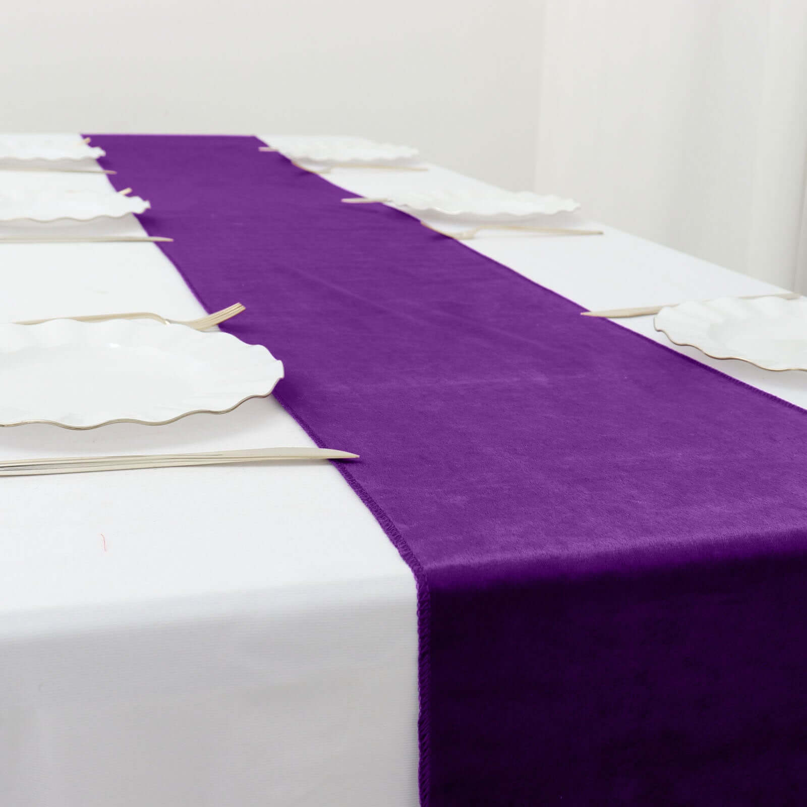 Premium Velvet 12"x108" Table Runner Purple - Sheen Finish Reusable Table Decor - Bell Racket Store