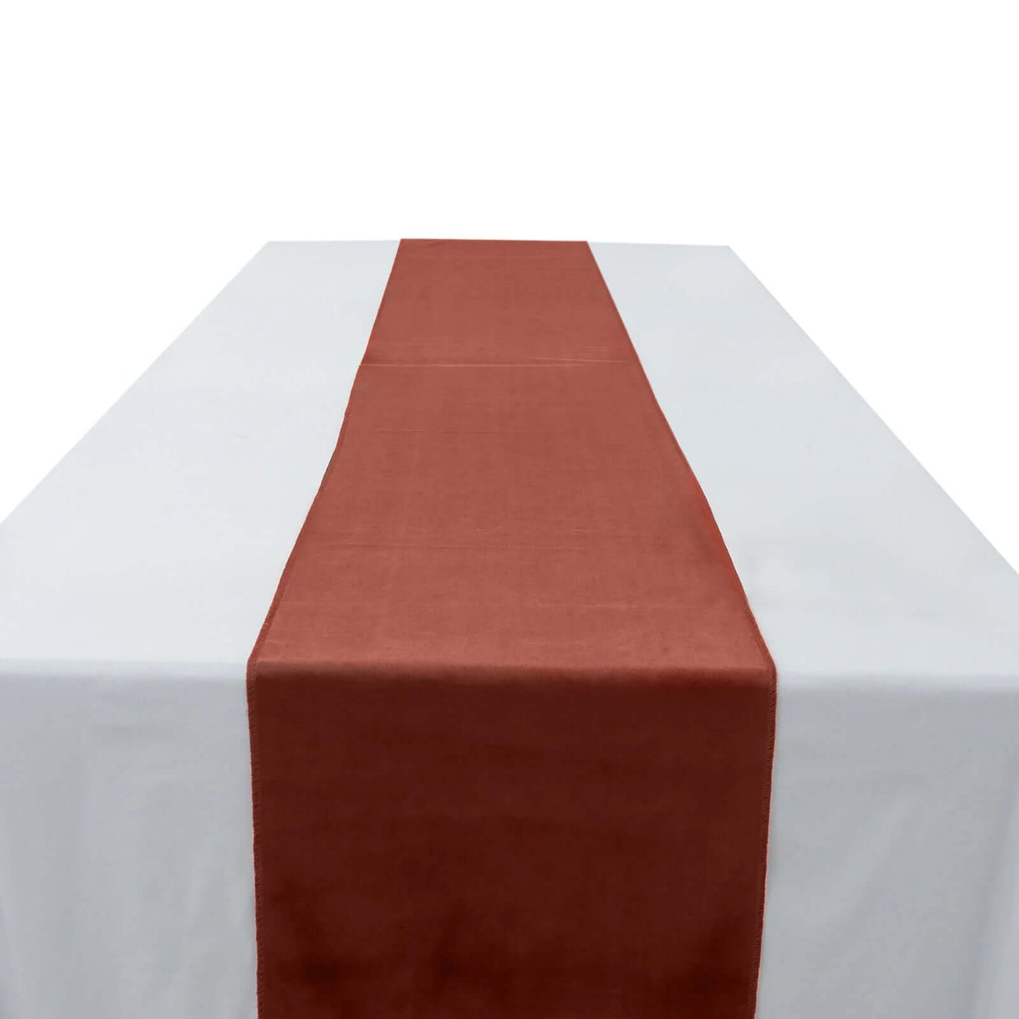 Premium Velvet 12"x108" Table Runner Terracotta (Rust) - Sheen Finish Reusable Table Decor - Bell Racket Store