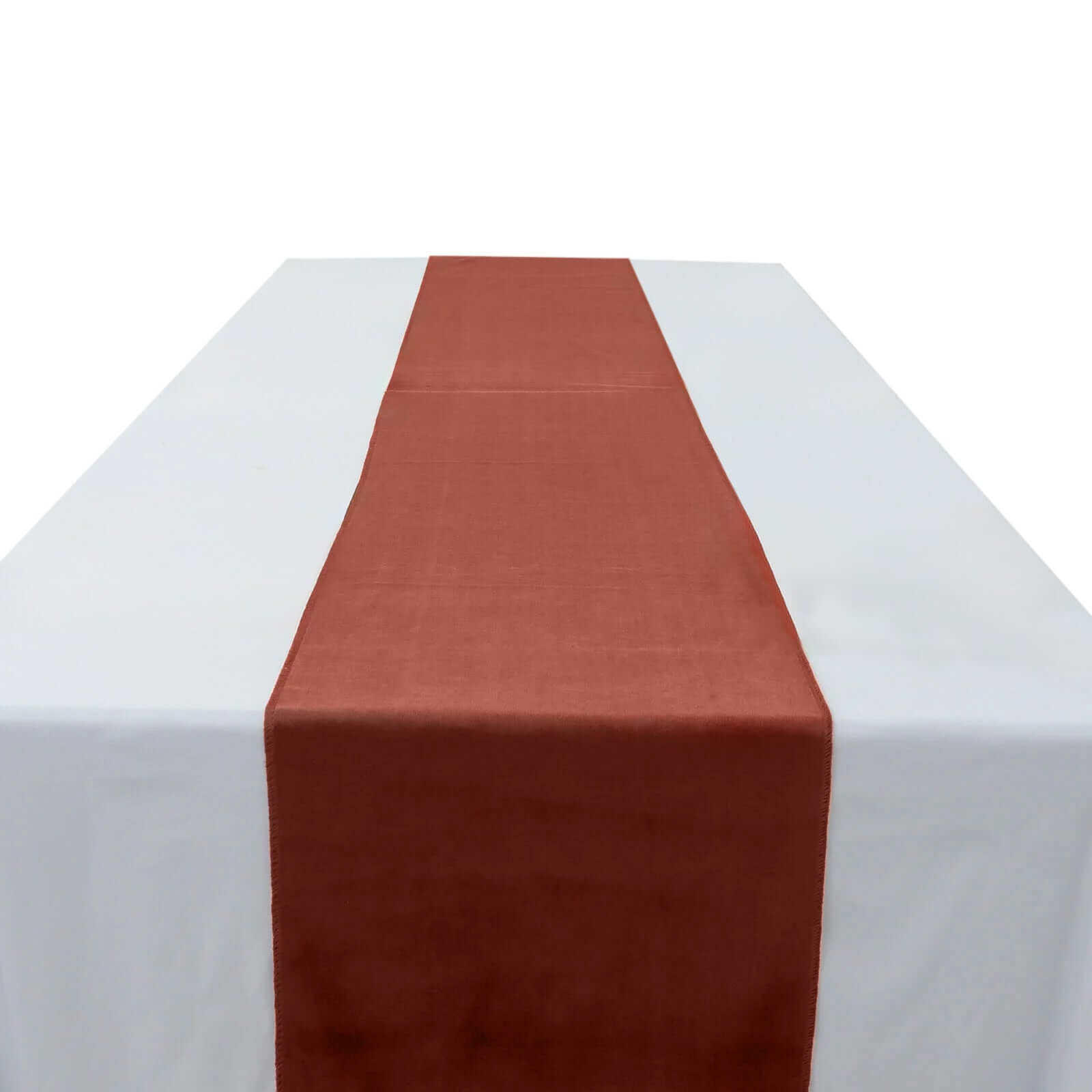Premium Velvet 12"x108" Table Runner Terracotta (Rust) - Sheen Finish Reusable Table Decor - Bell Racket Store