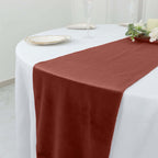 Premium Velvet 12"x108" Table Runner Terracotta (Rust) - Sheen Finish Reusable Table Decor - Bell Racket Store