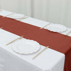 Premium Velvet 12"x108" Table Runner Terracotta (Rust) - Sheen Finish Reusable Table Decor - Bell Racket Store