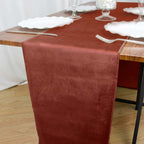Premium Velvet 12"x108" Table Runner Terracotta (Rust) - Sheen Finish Reusable Table Decor - Bell Racket Store