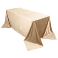 Premium Velvet 90"x132" Rectangle Tablecloth Champagne - Reusable Soft & Seamless Table Cover