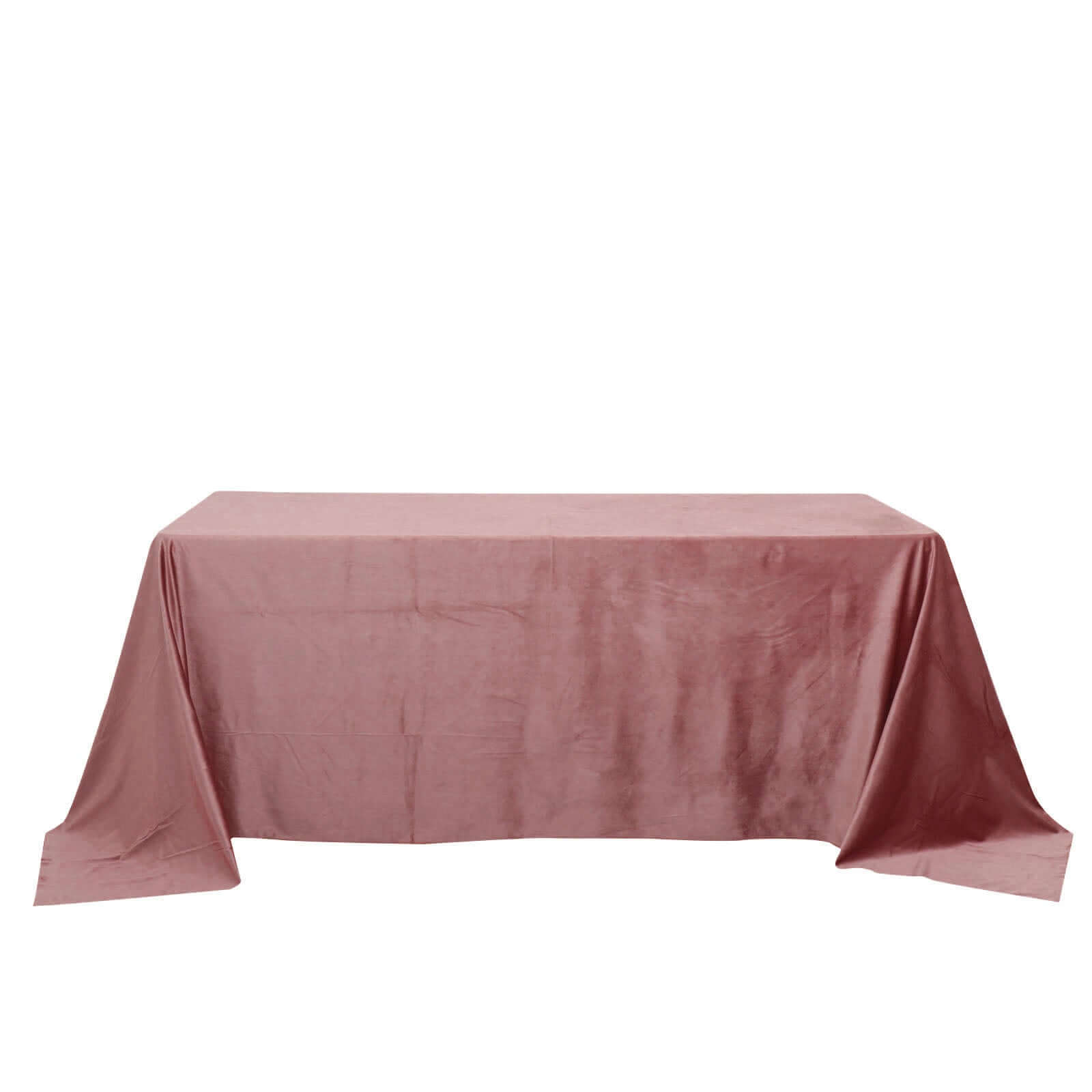 Premium Velvet 90"x132" Rectangle Tablecloth Dusty Rose - Reusable Soft & Seamless Table Cover - Bell Racket Store