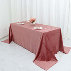 Premium Velvet 90"x132" Rectangle Tablecloth Dusty Rose - Reusable Soft & Seamless Table Cover - Bell Racket Store