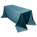 Premium Velvet 90"x132" Rectangle Tablecloth Peacock Teal - Reusable Soft & Seamless Table Cover - Bell Racket Store