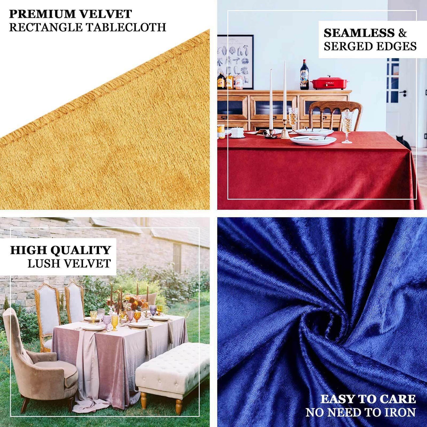 Premium Velvet 90"x132" Rectangle Tablecloth Peacock Teal - Reusable Soft & Seamless Table Cover - Bell Racket Store