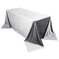 Premium Velvet 90"x132" Rectangle Tablecloth Silver - Reusable Soft & Seamless Table Cover