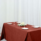 Premium Velvet 90"x132" Rectangle Tablecloth Terracotta (Rust) - Reusable Soft & Seamless Table Cover - Bell Racket Store