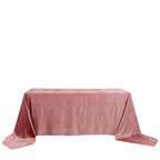 Premium Velvet 90"x156" Rectangle Tablecloth Dusty Rose - Reusable Soft & Seamless Table Cover - Bell Racket Store