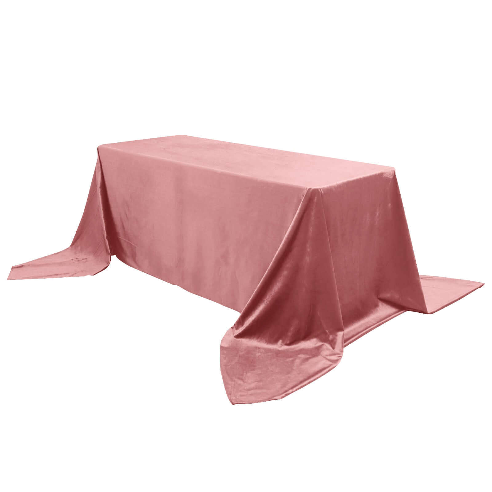 Premium Velvet 90"x156" Rectangle Tablecloth Dusty Rose - Reusable Soft & Seamless Table Cover - Bell Racket Store