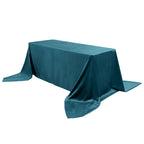 Premium Velvet 90"x156" Rectangle Tablecloth Peacock Teal - Reusable Soft & Seamless Table Cover - Bell Racket Store