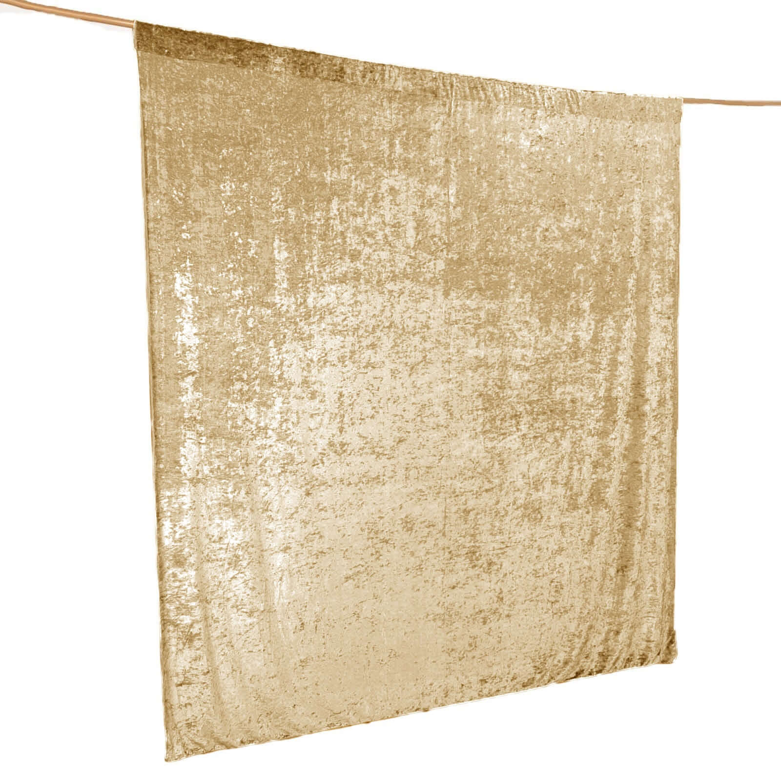 Champagne Crushed Velvet Backdrop Curtain â€“ 8ft x 8ft Event Drape with Rod Pocket, Privacy Panel for Photo Booths & Events