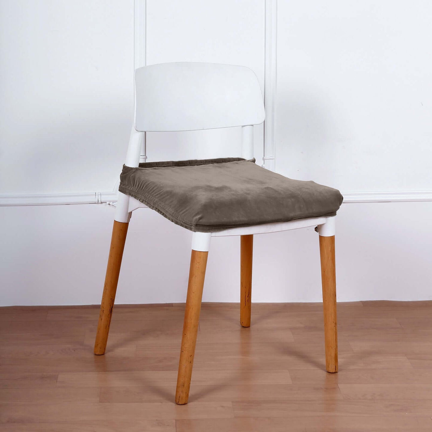 Velvet Chair Cushion Protector Stretch with Tie for Dining Chairs Charcoal Gray - Durable Cover for Formal Gatherings