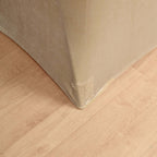 Premium Velvet Spandex 30" Round Cocktail Table Cover Champagne - Smooth Fitted Design with Foot Pockets - Bell Racket Store